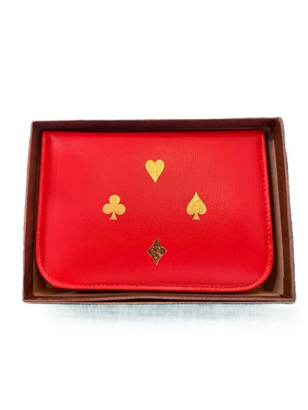 Vintage Griffon Bridge Set #9226 Red Leather Zip Case 2 Decks Austria